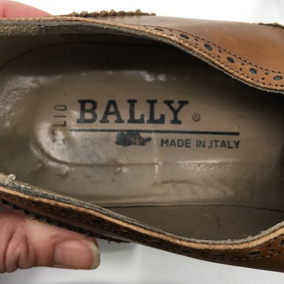 Bally brown leather Oxford dress shoes lace up leather sole classic 10.5 D men's - Picture 9 of 13